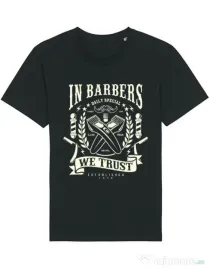 Tricou STANLEY STELLA barbat In Barbers We Trust Negru
