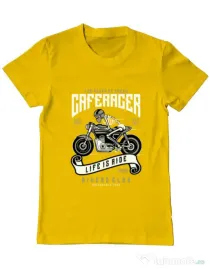 Tricou ADLER barbat Speed of Caferacer Galben