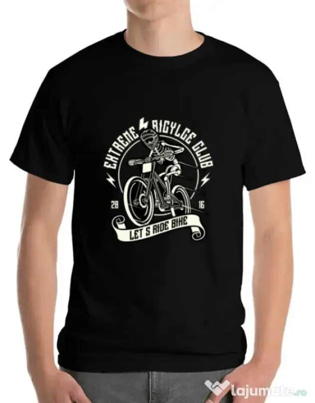 Tricou ADLER barbat Lets Ride Bike Negru