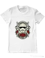 Tricou ADLER barbat Sugar Skull Trooper Alb