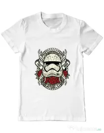 Tricou ADLER barbat Sugar Skull Trooper Alb
