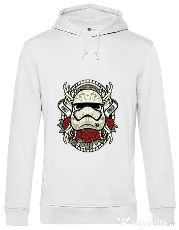 Hoodie barbat cu gluga Sugar Skull Trooper Alb