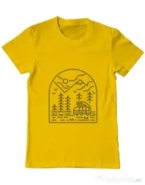 Tricou ADLER barbat Into the Mountain Galben