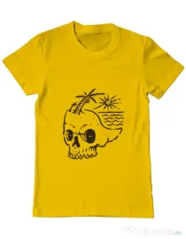 Tricou ADLER barbat Skull Island Galben