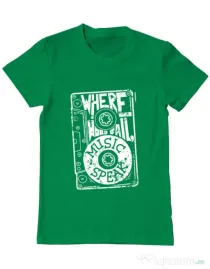 Tricou ADLER barbat Where words fail, music speaks Verde mediu