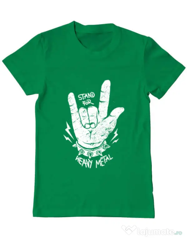 Tricou ADLER barbat Stand for heavy metal Verde mediu