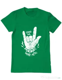 Tricou ADLER barbat Stand for heavy metal Verde mediu
