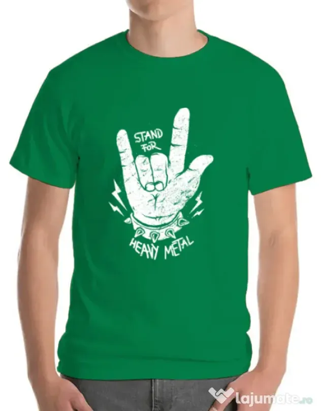 Tricou ADLER barbat Stand for heavy metal Verde mediu