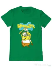 Tricou ADLER barbat MinionBob Verde mediu 