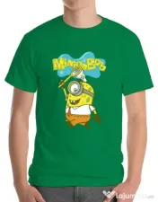 Tricou ADLER barbat MinionBob Verde mediu 