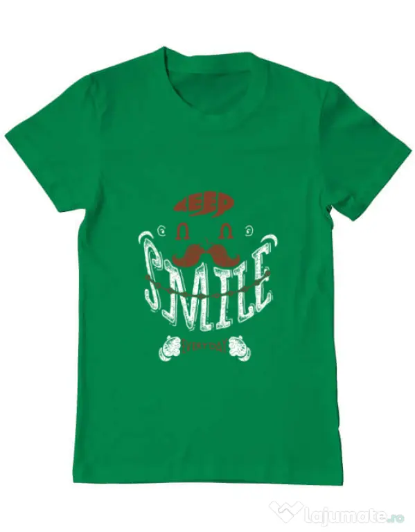 Tricou ADLER barbat Keep smile everyday Verde mediu