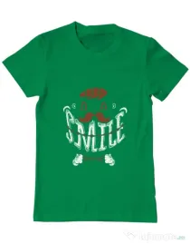 Tricou ADLER barbat Keep smile everyday Verde mediu