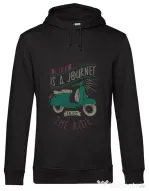 Hoodie barbat cu gluga Life is a journey enjoy the ride Negru