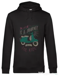 Hoodie barbat cu gluga Life is a journey enjoy the ride Negru