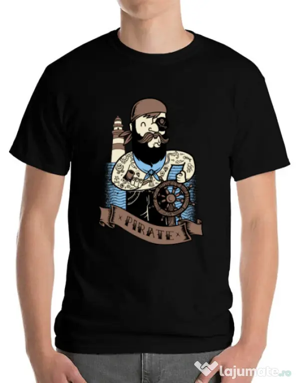 Tricou ADLER barbat Adventure of the Sea Negru