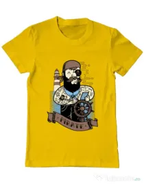 Tricou ADLER barbat Adventure of the Sea Galben