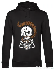 Hoodie barbat cu gluga Its Coffee Time Negru