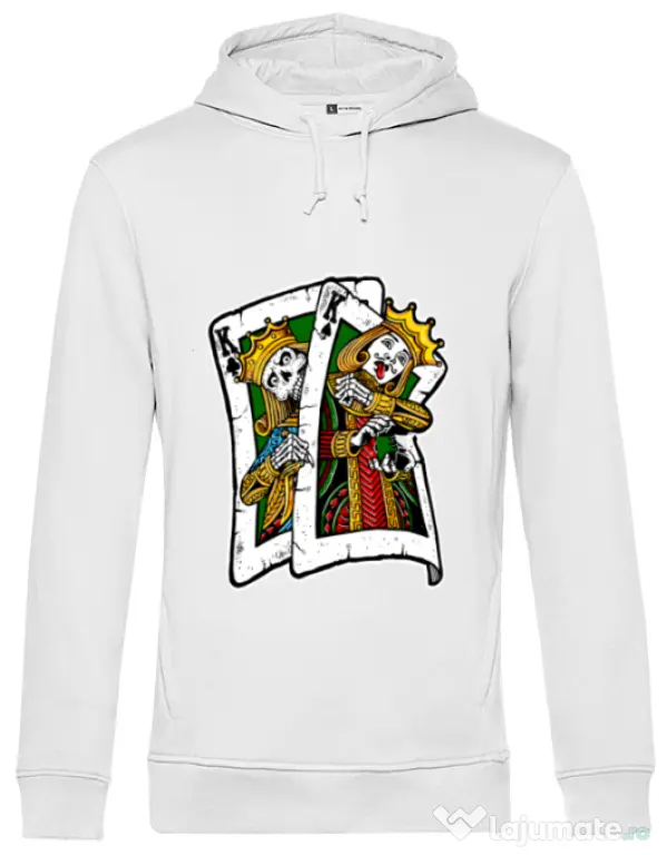 Hoodie barbat cu gluga CARD Alb