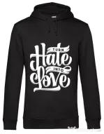 Hoodie barbat cu gluga Turn Hate Into Love Negru