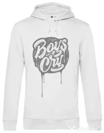 Hoodie barbat cu gluga Boys Dont Cry Alb