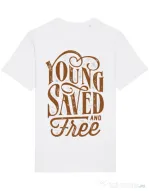 Tricou STANLEY STELLA barbat Young Saved And Free Alb