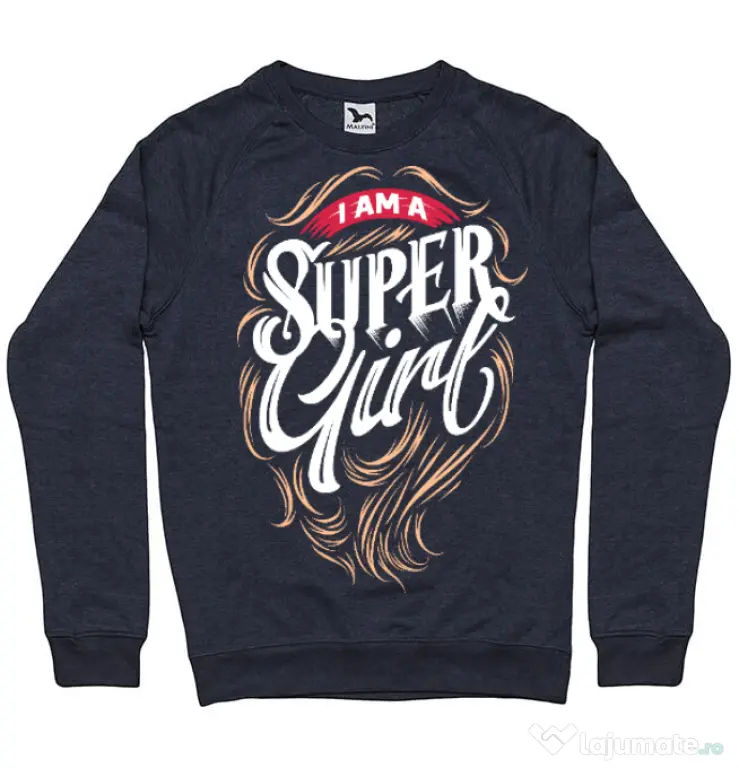 Bluza ADLER barbat I am a Super Girl Denim inchis