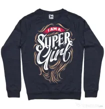 Bluza ADLER barbat I am a Super Girl Denim inchis