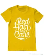 Tricou ADLER barbat Red Hair Dont Care Galben