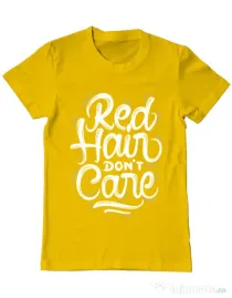 Tricou ADLER barbat Red Hair Dont Care Galben