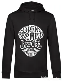 Hoodie barbat cu gluga Open your mind Negru