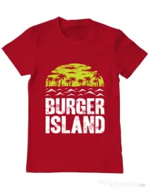 Tricou ADLER barbat Burger island Rosu