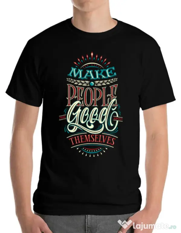 Tricou ADLER barbat Make people feel good Negru
