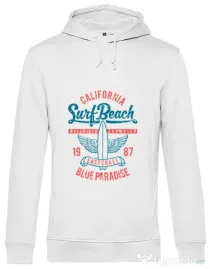 Hoodie barbat cu gluga Surf Beach Alb