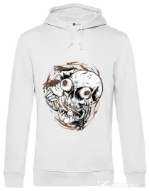 Hoodie barbat cu gluga Coffee Addict Alb