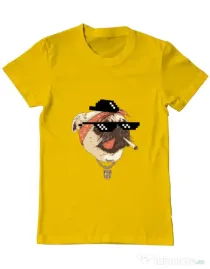 Tricou ADLER barbat Pug Life Galben