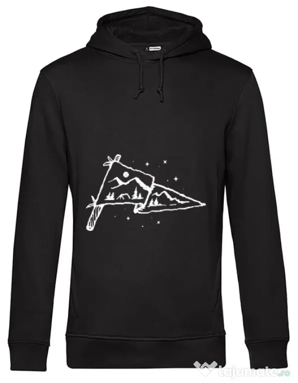 Hoodie barbat cu gluga Camp Flag Negru
