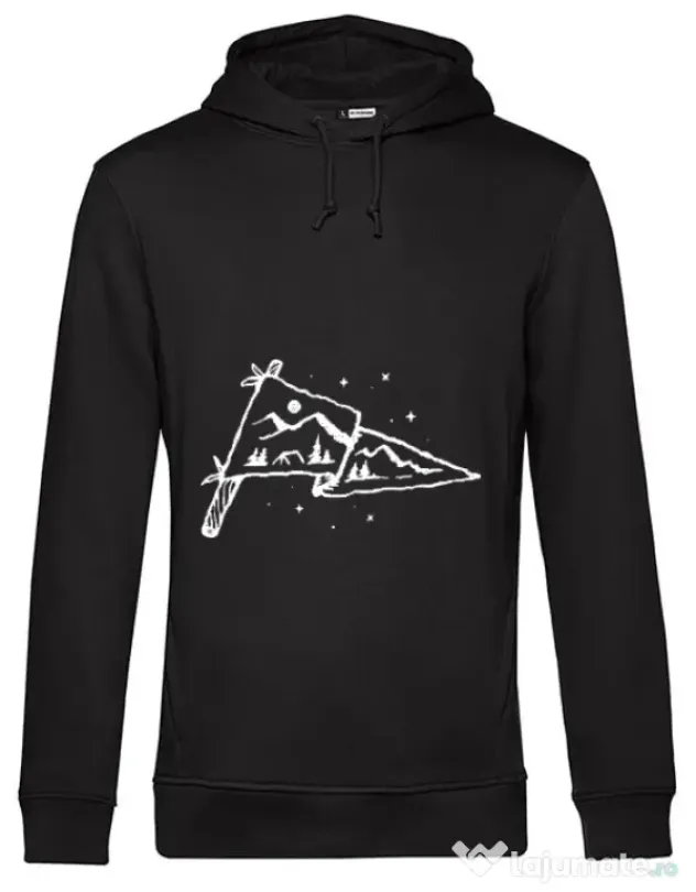 Hoodie barbat cu gluga Camp Flag Negru