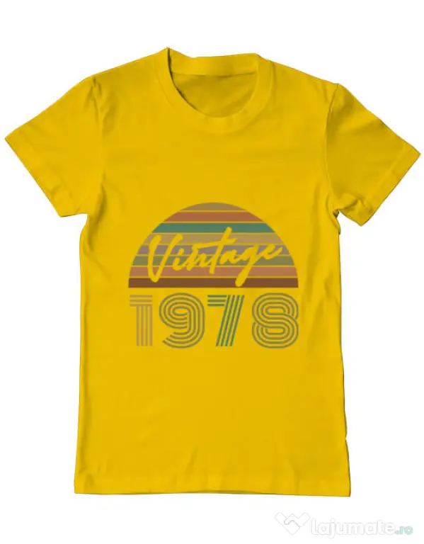 Tricou ADLER barbat Vintage 1978 Galben