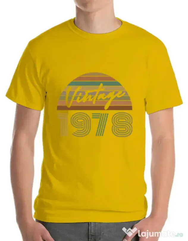 Tricou ADLER barbat Vintage 1978 Galben