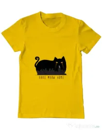 Tricou ADLER barbat Take Meow Home Galben