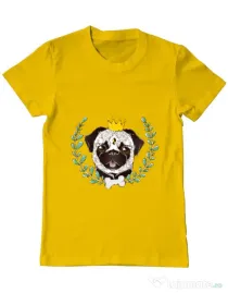 Tricou ADLER barbat King Of Pug Galben