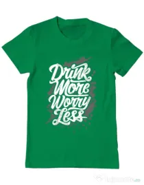 Tricou ADLER barbat Drink more worry less Verde mediu