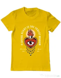 Tricou ADLER barbat Burning Heart Galben