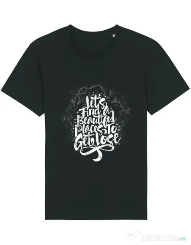Tricou STANLEY STELLA barbat Let's find beautiful place to get lost Negru