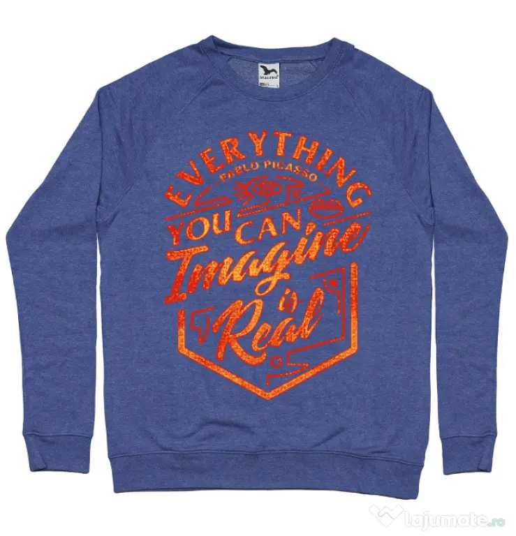 Bluza ADLER barbat Everything You Can Imagine is Real Albastru melanj