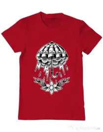 Tricou ADLER barbat Umbrella Tattoo Rosu