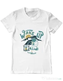 Tricou ADLER barbat Wake up and drink a coffee Alb
