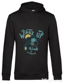 Hoodie barbat cu gluga Wake up and drink a coffee Negru
