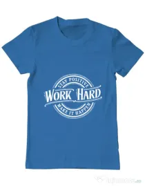 Tricou ADLER barbat Work Hard Albastru azuriu