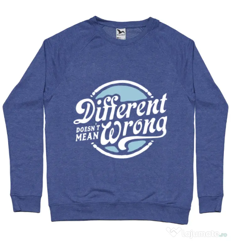 Bluza ADLER barbat Different Doesnt Mean Wrong Albastru melanj